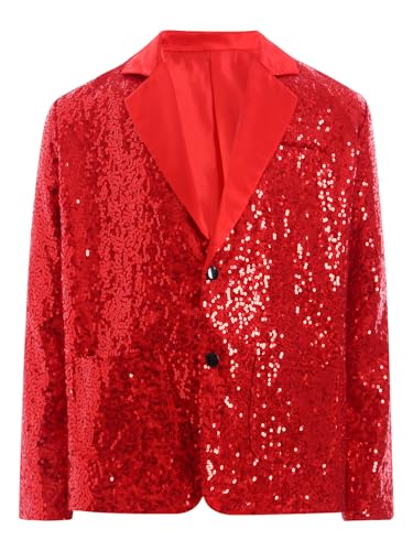 Kids Girls Sequin Blazers Jacket Long Sleeve Notched Lapel Button Down Suit Coat for Dance Party Performance4