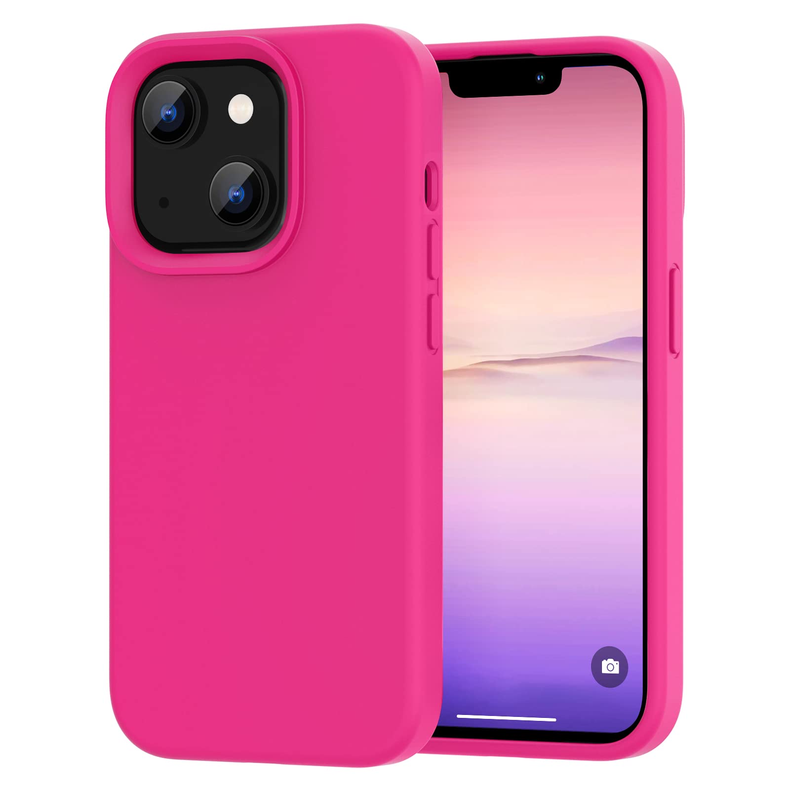 CAFEWICH for iPhone 14 Plus Case, Slim Protective Shockproof Cover for Girls, Soft Liquid Silicone with Anti-Scratch Microfiber Lining Cover 6.7 Inch Display - Rose