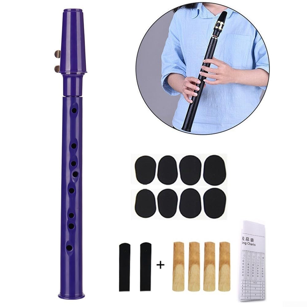 Zoegneer Petit saxophone de poche portable avec anches et ligature pour anniversaires et festivals (violet)