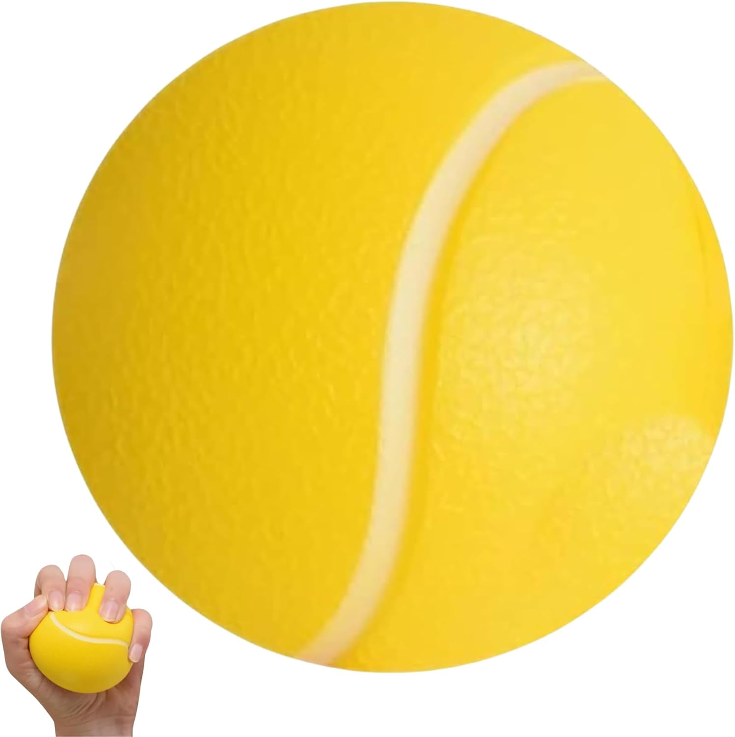 Hand Exercise Stress Yellow Ball, Soft Squeeze Tennis Ball for Resistance Training