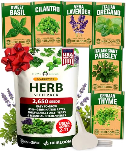 HOME GROWN 6 Herb Seeds for Planting 2,650+ Non-GMO Heirloom