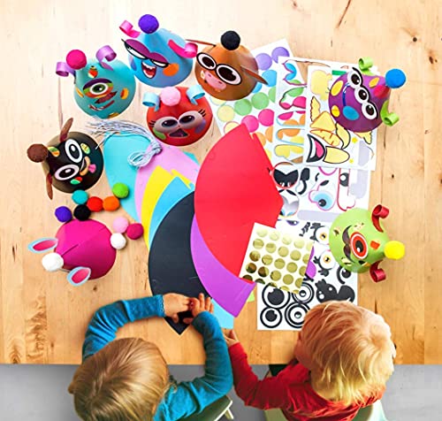 Glittery Garden GG-1616 Party Hats For Kids Art & Craft. Fun Birthday Activity Kit With Stickers. Animal Theme Party Favor, Game Supplies. Christmas thumb #2