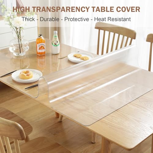 Image of LovePads Frosted Desk Mat 30 x 60 Inch, 1.5mm Thick Frosted Table Protector, Waterproof Plastic Table Cover Protector, PVC Desk Protector Mat, Vinyl Desk Cover for Desktop, Coffee & Dining Tables