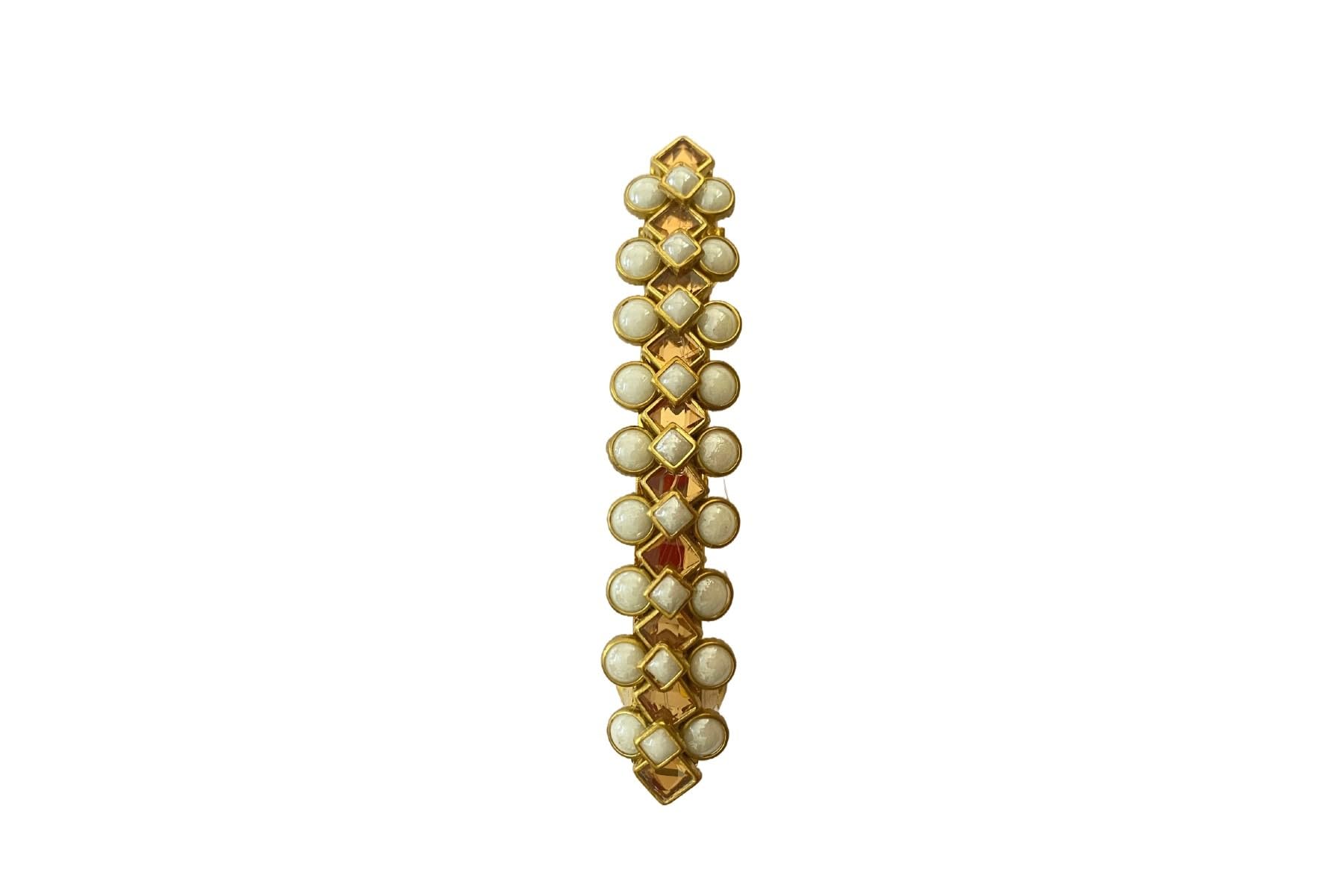 Center Hair Clips Hair Accessories for girls kids women With Kundan Stone House of Parambariyum - Center Hair Clips (Pack of 1) Off White (B0CTQR6XTR) Amazon Price History, Amazon Price Tracker