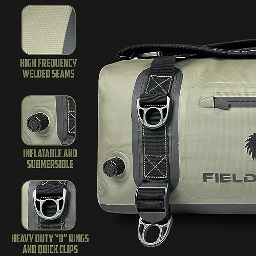 FIELDCRAFT SEA WOLF Waterproof Duffel Bag Inflatable Duffle Bag Backpack with Shoulder Straps for Outdoor Water Sports, Diving, Boating, Fishing, Kayaking, Camping, Hiking (Green, 60L)3