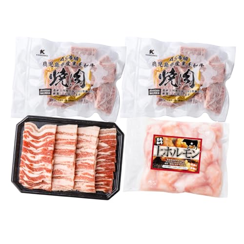 [カミチク][A5和牛・豚・ホルモン]焼肉セット900g 肉 精肉 牛肉 豚肉