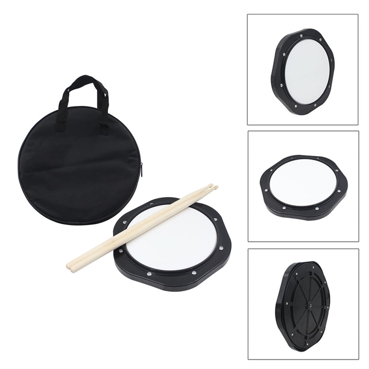 Set de Percusión Sorda de 10 Pulgadas Bolsa Simple para Practicar | ABS Ligero y Flexible, 1 Juego Portátil, para Principiantes y Adultos