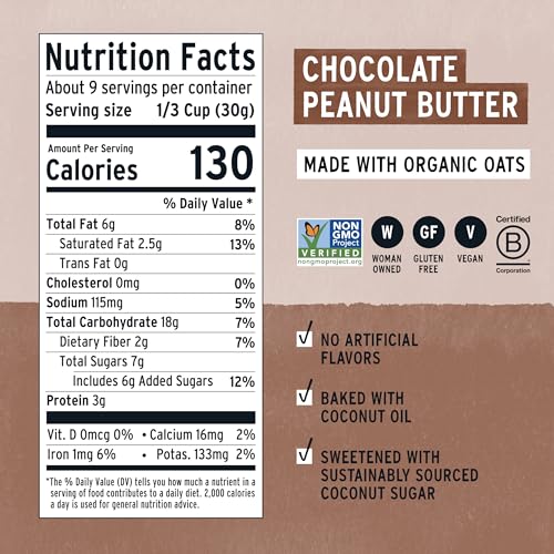 Image of Purely Elizabeth, Chocolate Peanut Butter, Ancient Grain Granola, Gluten-Free, Non-GMO, 10 Ounce (Pack of 3)