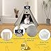 Vinnypet Tipi Zelt fur Katzen und Hunde Haustierzelte Häuser mit Plüschkissen Luxery Hundezelt Katzenzelt Abnehmbar und Waschbar Katzenhaus Haustierhäuser 50x50x60cm