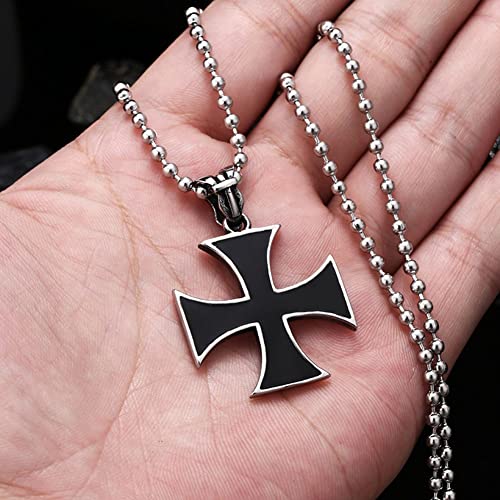 Stainless Solid Steel Unique Trendy Iron Cross Necklace Pendant For Man & Woman Lover Gift2
