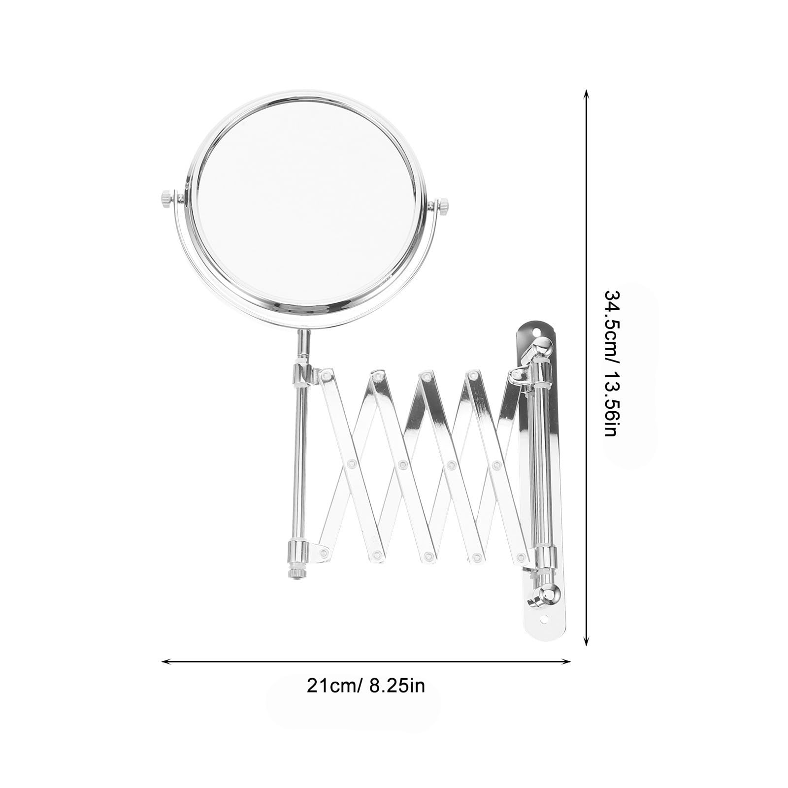 Espejo de Pared Redondo de 6 Pulgadas Aumento 3X, Retráctil