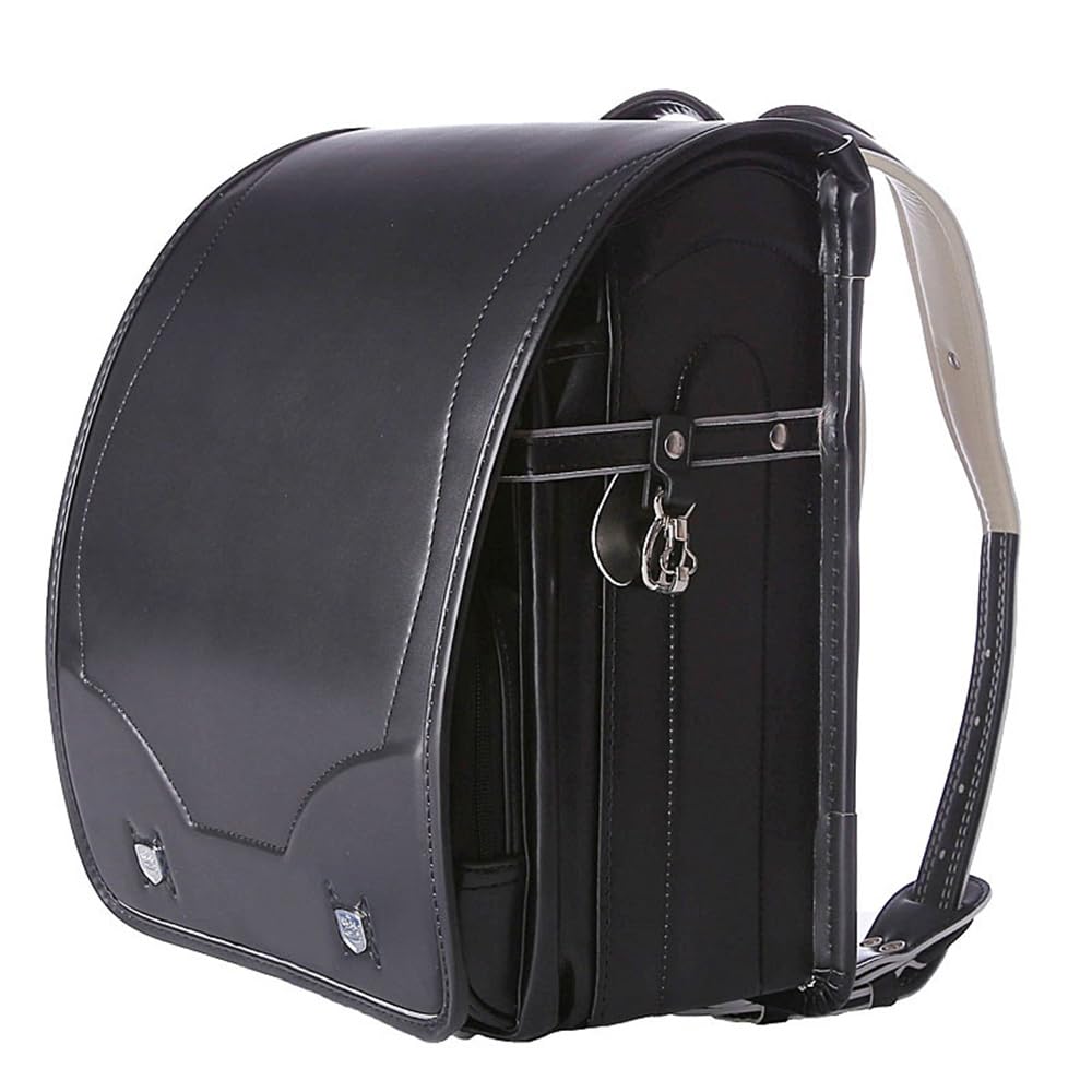 ZCBYBTPU Leather Light Weight Backpack Ransel Randoseru Japanese Box Schoolbag with Automatic Lock,for Girls Boys,#6,35 * 27 * 20cm