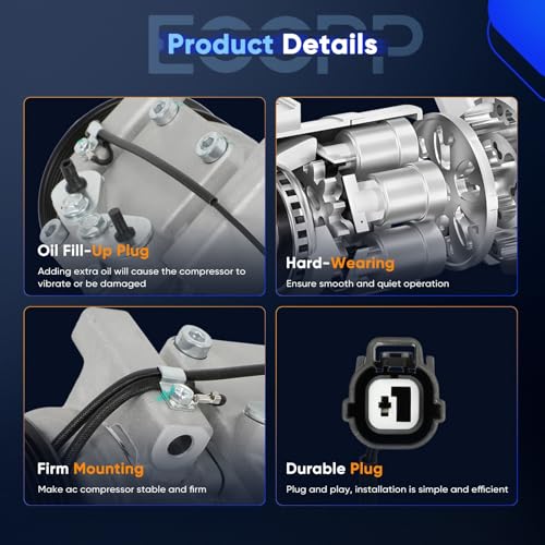 Image of ECCPP AC Compressor for Honda CR-V 2.4L 2002-2006 AC Compressor with Clutch