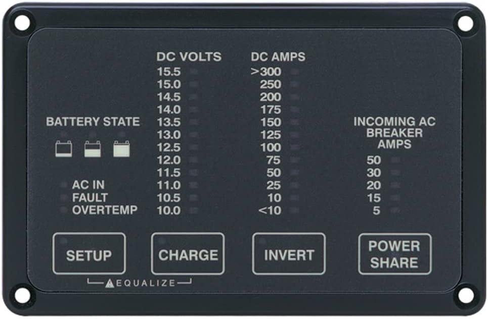 Heart FDM-12-25 Remote Panel, Battery Status & Freedom Inverter/Charger Remote Control