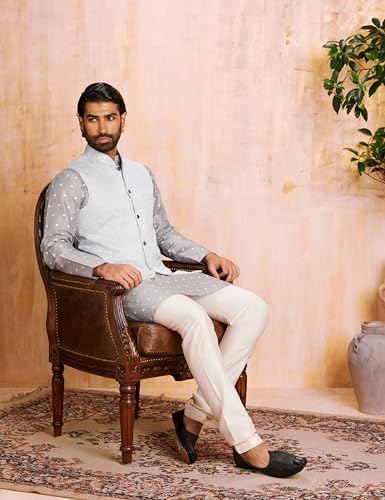 Image of Amazon Brand - Symbol Men's Cotton Blend Printed Kurta Pyjama Set