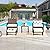LOKATSE HOME 5-Piece Wicker Outdoor Conversation Set Patio Furniture PE Rattan All Weather Cushioned Chairs Balcony Porch with Ottoman and Glass Coffee Side Table