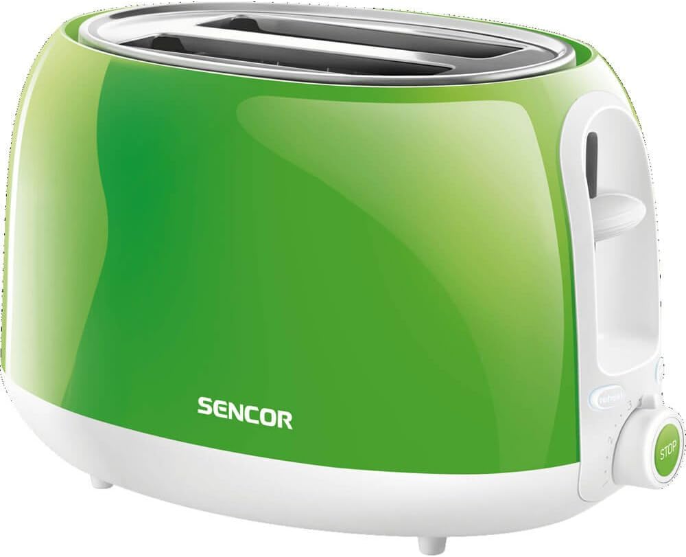Sencor 2-slot High Lift Toaster with Safe Cool Touch Technology, Medium, Green