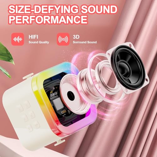 Image of Storio Rechargeable Wireless Mini Portable Bluetooth Karaoke Machine | Bluetooth Speaker with Microphone & LED Lights - Kids Music Singing Toys for Girl Boy Birthday Gift Ideas