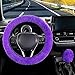 SEG Direct Furry Car Steering Wheel Cover with Fluffy Gear Shift Cover Soft Warm Non-Slip Car Decoration for Women Girls 2 PCS Set, Purple