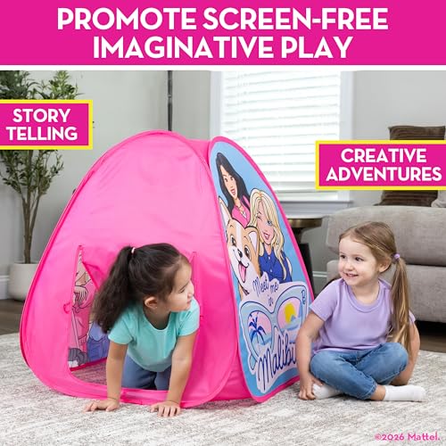 Barbie Malibu Pop Up Play Tent for Kids – Triangle Indoor Playhouse - image 6