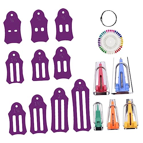 Creatore di rilegature per quilting: set di strumenti per piegare i tessuti: ideale per piegare strisce di tessuto in rotolo di diverse dimensioni e sbiecare dritte.
