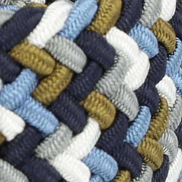 Greg Norman Men's Multi Color Braided Stretch Golf Belt Blue/White 322