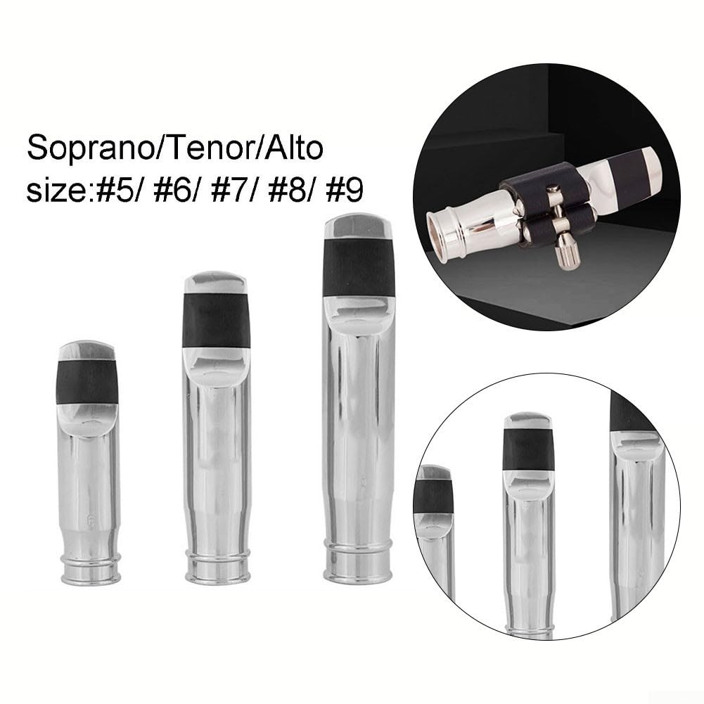 Bec de saxophone soprano alto ténor fabriqué en laiton massif compatible avec les fentes d'embouchure standard #5#6#7#8#9 Sortie constante (taille alto 6)