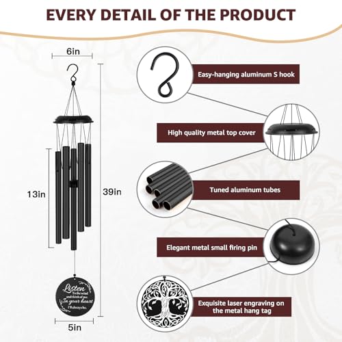 Sympathy Wind Chimes for Loss of Loved One Memorial Windchimes for Lost Father Mother Friends Remembrance Bereavement Gift with Card - Image 4