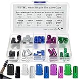 WZYTEU 40 Stücke Ventilkappen Fahrrad, Mehrfarbige Aluminiumlegierung Ventildeckel Fahrrad zur Verhinderung von Luftleckagen und Staubdicht (Französisch + Amerikanisch)