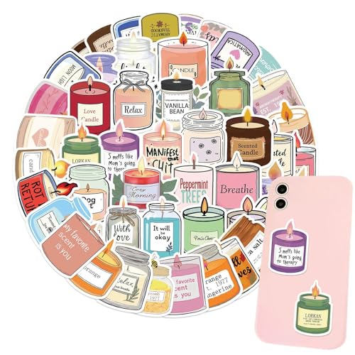 XIAOXIAOYU Calcomanías para velas, calcomanías de diario de velas perfumadas, divertidas calcomanías estéticas para estudiantes, profesores, adolescentes, adultos, hogar, aula, escuela