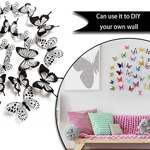 Lelevtxp 24 Pcs Butterfly Wall Stickers Novelty Butterfly Wall Decor Removable 3D Butterfly Wall Decoration For Home Bedroom Party Wedding Birthday #TOP3