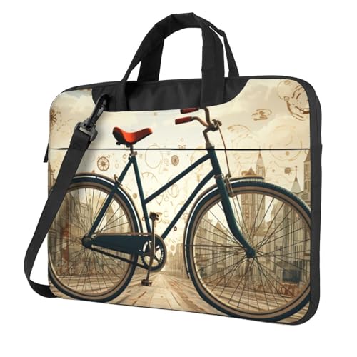 Retro Bicycle Laptop Tote Bag 13-inch Shoulder Briefcase