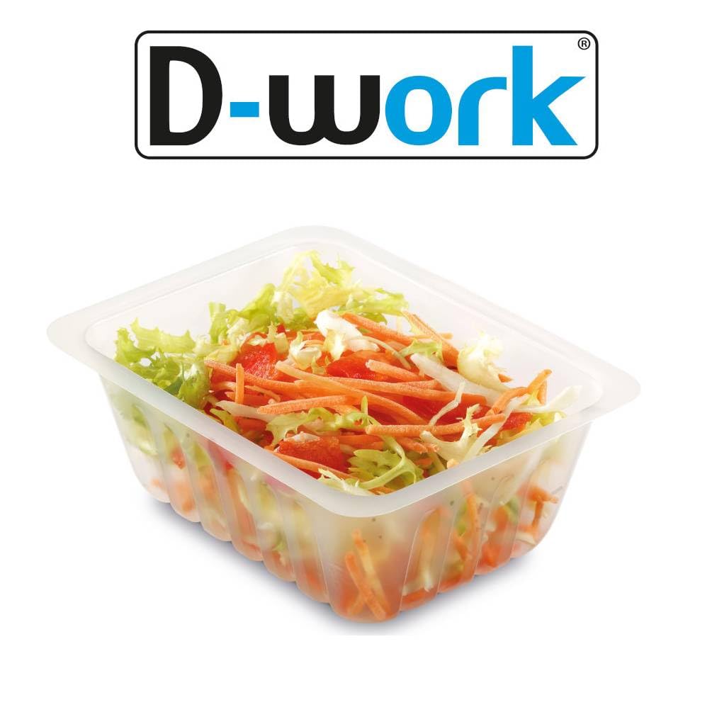 D-Work 1500 Barquettes Charcutières 500cc de 14,3 x 11,1 x 4,9 cm - Emballage Pro Fraîcheur Transparent Alimentaire