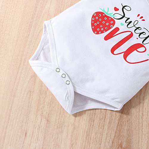 Baby Girl First Birthday Outfit Short Sleeve Romper Top Flare Pants Headband 3Pcs Cake Smash Clothes4