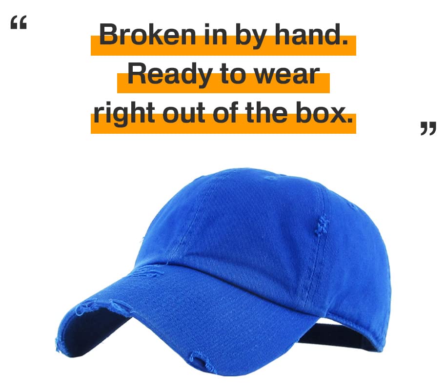 Image of KBETHOS Vintage Washed Distressed Cotton Dad Hat Baseball Cap Adjustable Polo Trucker Unisex Style Headwear