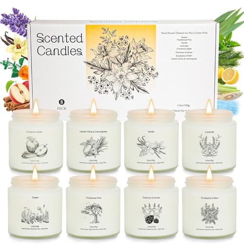 8 Pack Candles for Home Scented, Aromatherapy Candles Gifts Set