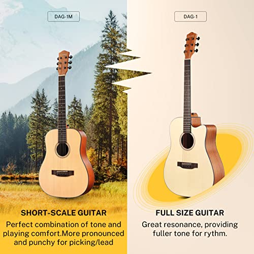 Donner 3/4 Guitare Acoustique Adulte Debutant Guitare Folk 36 Pouces Guitare Kit de Voyage avec Sac Capo Tuner(Naturel) - Les Beatles, Paul McCartney, John Lennon, RIngo Starr, George Harrison Donner 3/4 Guitare Acoustique Adulte Debutant Guitare Folk 36 Pouces Guitare Kit de Voyage avec Sac Capo Tuner(Naturel) – Image 4