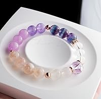 Vista 217 de Precious Gemstone Natural Crystal Healing Bracelet, Rutilated Quartz, Moonstone, Quartz Handmade Original Design Bracelet