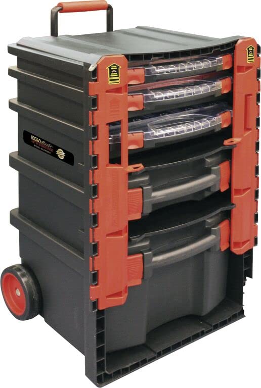 EGA Master PLASTIC TOOL BOX WITH TROLLEY 500 X 410 X 770 MM