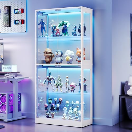 Image of AMERLIFE 70 H x 32 W x 16 D Inch RGB Display Cabinet with Glass Shelves