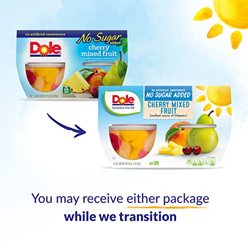 Dole Fruit Bowls Cherry Mixed Fruit No Sugar Added, Back To School, Gluten Free Healthy Snack, 4Oz, 4 Cups #TOP1