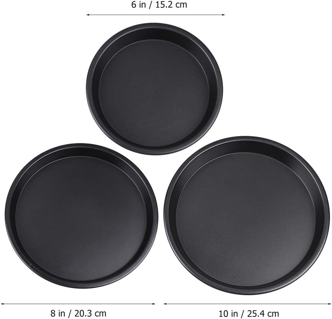 3pcs Non-stick Aluminum Alloy Baking Pan Set for Oven and Microwave, Sturdy Bakeware Pans for Cheesecakes and Cornbread with Shape Retention and Easy Food Release