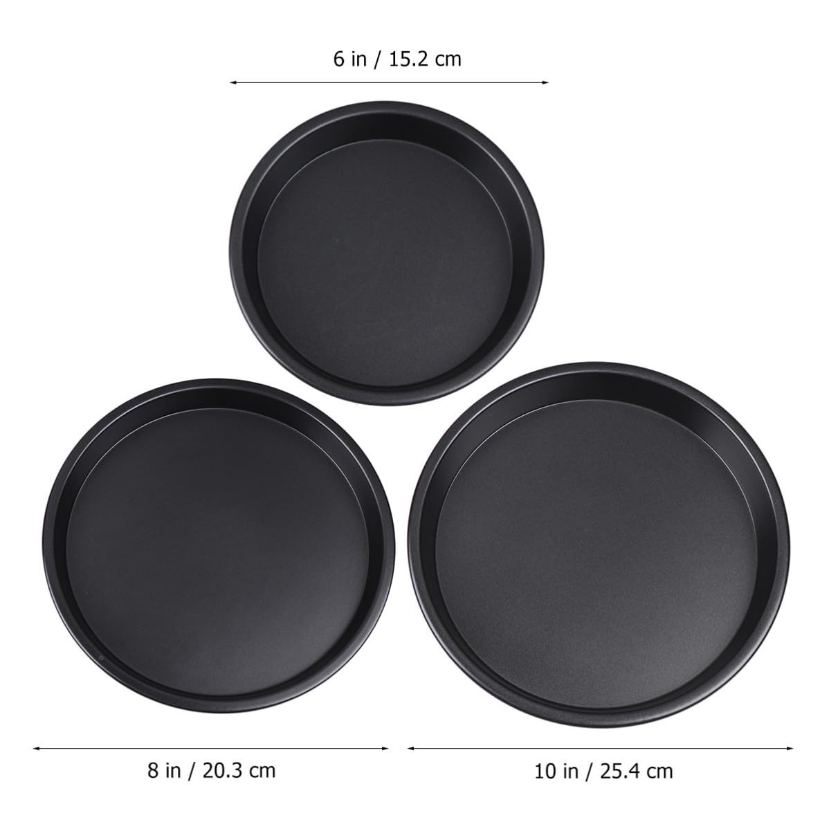 YARNOW 3 Pièces Moule à Pâtisserie Plat à Four Résistant en Alliage D'aluminium Noir Antiadhésif pour Gâteaux pour Usage Professionnel et Layer Cakes