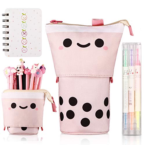 Kawaii Pencil Case, Cute Pencil Case, Pencil Pouch, Large Pencil Holder for Desk, Stationery Pouch for School Students Office Girls Boys - Smile Partten