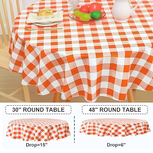 Image of misaya Round Waterproof Vinyl Table Cloth, Flannel Backed Tablecloth