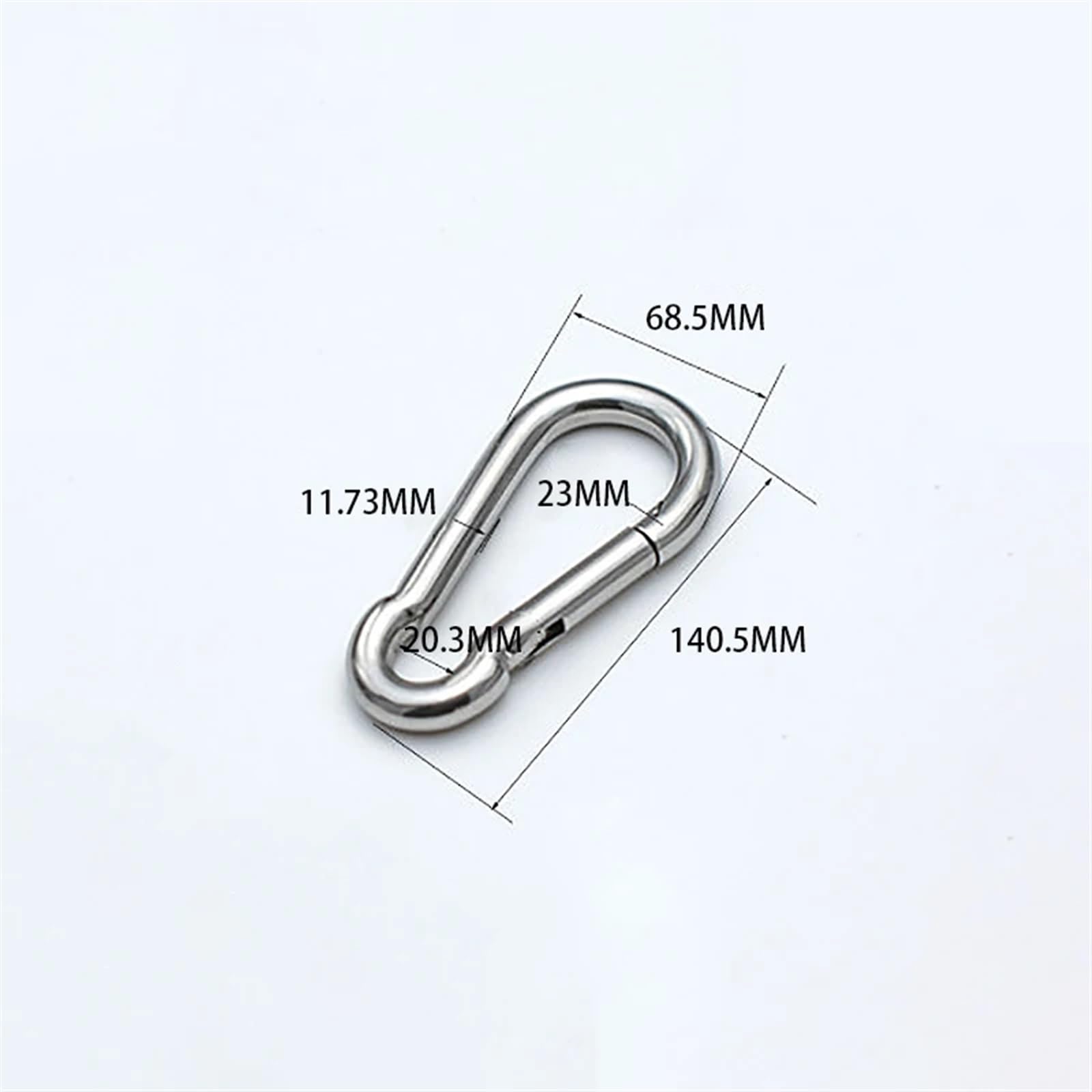 Mosquetón, Mosquetón de acero inoxidable 304 y 316 con hebilla resorte gancho a presión, 1 unidad(M12 X 140mm,316 Stainless Steel)