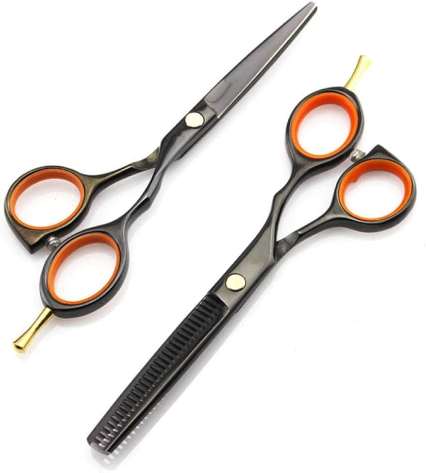 Forbici Professionali per Capelli Giappone 440C da 5,5 Pollici Nere, Forbici da Barbiere, Forbici per sfoltire, Forbici da Parrucchiere