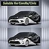 Car Cover Custom Fit for Toyota Corolla 2000-2025, Honda Civic 1991-2025, Waterproof All Weather Full Exterior Cover Rain Sun Protector Car Cover with Door Zipper #5
