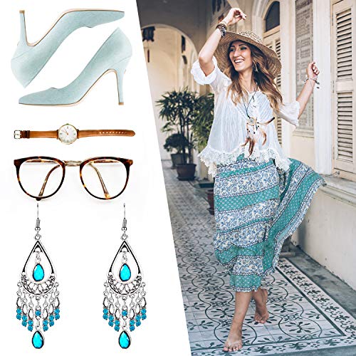 4 Pair Bohemian Vintage Earrings Dangle Drop Earring Jewelry Accessories for Women Supplies 6