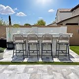 PURPLE LEAF Boho Rope Bar Stools